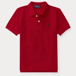 Ralph Lauren Red Polo Shirt Short Sleeve Boys M Relax Fit Holiday 10 12 Preppy